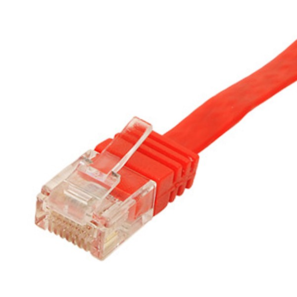 0,25m CAT6 Patchkabel Netzwerkkabel Flachkabel Ethernet LAN DSL Flach Kabel rot