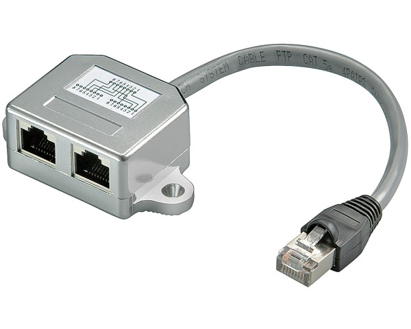 Goobay® CAT T-Adapter 1x 10/100 BaseT 1x ISDN Y-Adapter RJ45 Adapter Ethernet