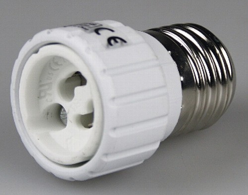 1* Lampensockel Adapter von Sockel E27 &gt; GU10 Fassung Leuchtmittel LED kompat.