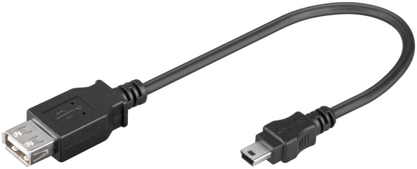 0,2m USB 2.0 Hi-Speed Adapterkabel A Buchse auf 5 pol. mini B Stecker Mini USB