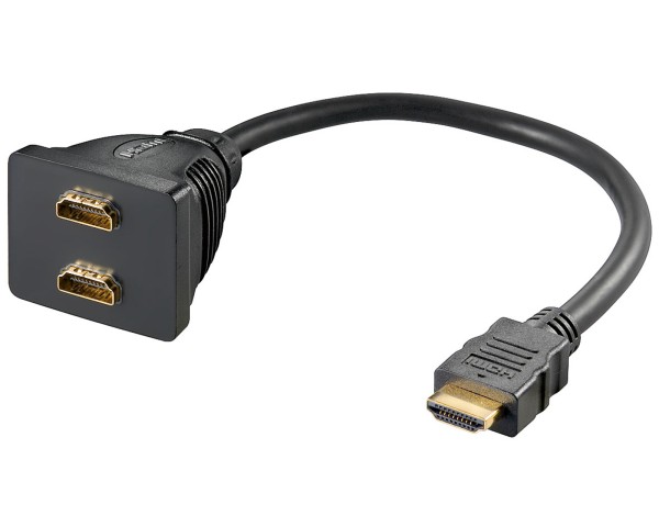HDMI-Y Adapter Splitter Verteiler 1x HDMI Stecker auf 2x Buchse High Quality 3D