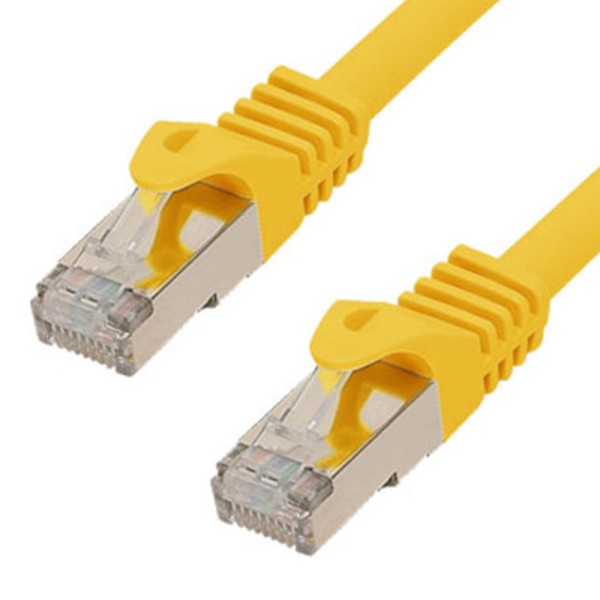 2m RJ45 Patchkabel gelb mit CAT 7 Rohkabel LAN DSL Netzwerkkabel S/FTP PIMF