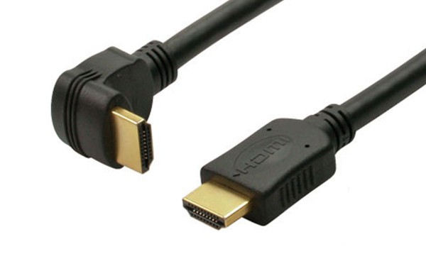 2m HighSpeed HDMI Kabel + Ethernet Winkel Stecker FULL HD 3D HDTV für LCD TV