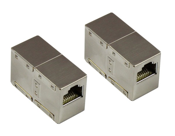 Netzwerk Kabel LAN Verbinder CAT.6 Patch Kupplung 2xRJ45 Buchse geschirmt Metall