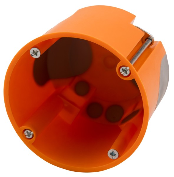 8x Hohlwand Gerätedose HWD winddicht Einbautiefe 61mm inkl. Geräteschrauben orange