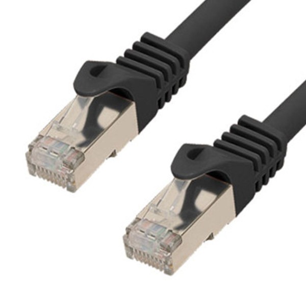 0,25m RJ45 Patchkabel schwarz mit CAT 7 Rohkabel LAN DSL Netzwerkkabel SFTP PIMF