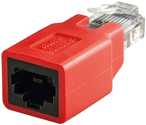 Goobay® CAT5 RJ45 LAN Crossover Adapter Stecker &gt; Buchse Crossover Verbinder rot