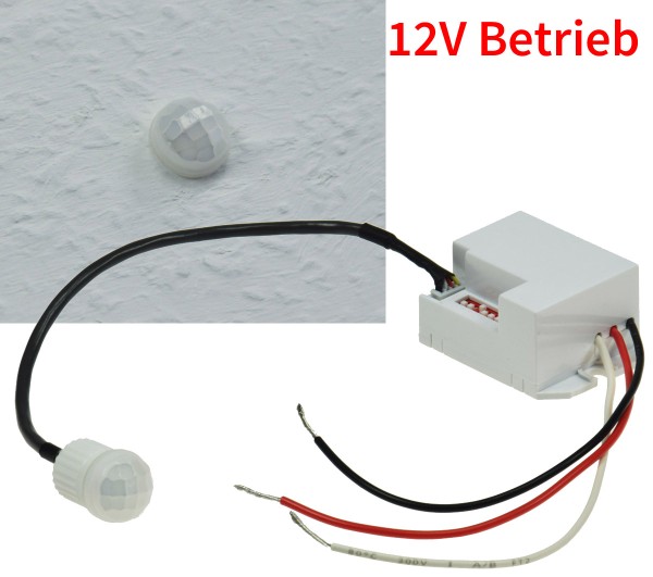 12V Mini Bewegungsmelder Einbau Sensor Unterputz für LED PIR Caravan Camping KFZ