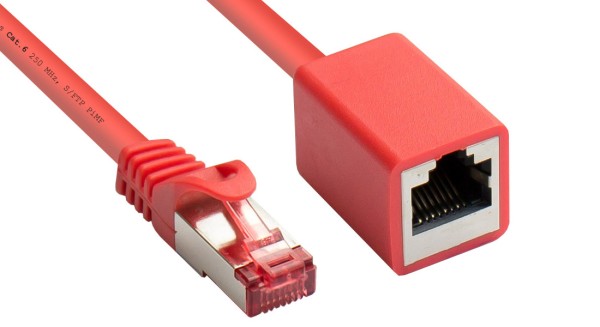 0,5m CAT6 Netzwerkkabel Patchkabel Verlängerung S/FTP rot LAN DSL Kabel 250MHz