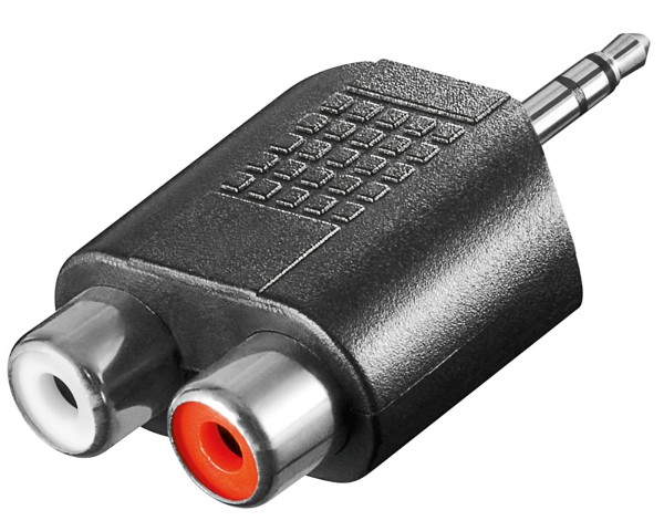 Goobay® Audio Stereo Hifi Adapter 2 * Cinch-Kupplung auf 3,5 Klinke Stecker