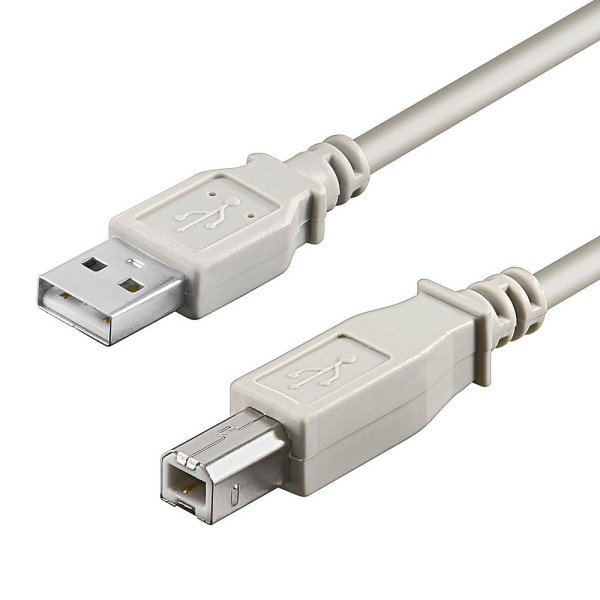 5m USB 2.0 Hi-Speed Kabel A Stecker > B Stecker grau doppelt geschirmt Goobay®