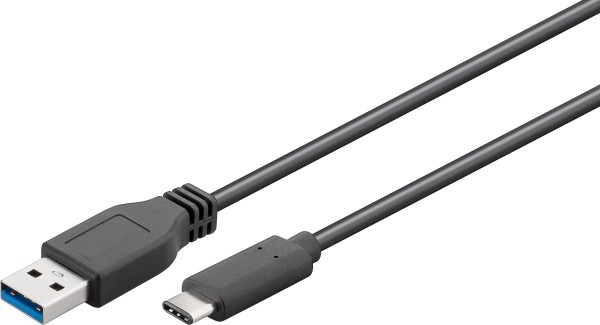 0,5m USB 3.0 SuperSpeed Kabel USB-A St. drehbar&gt; USB-C Stecker schwarz 5Gbit/s