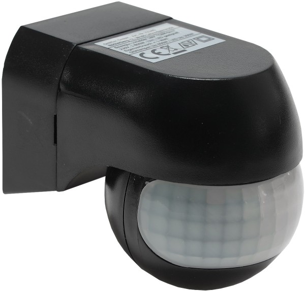 PIR-Bewegungsmelder schwarz 180° Innen + Außen LED geeignet max.12m 1-800W SLIM
