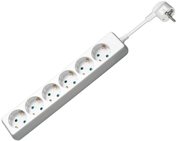 Goobay® Steckdosenleiste weiß 6-fach Mehrfachsteckdose Kindersicherung 1,5m