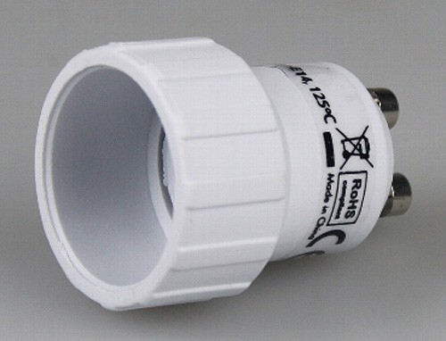 1* Lampensockel Adapter von Sockel GU10 &gt; E14 Fassung Leuchtmittel LED kompat.