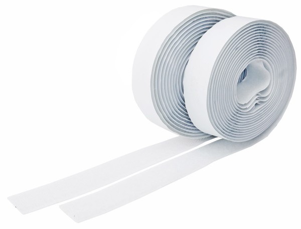 Klettband 3m auf Rolle selbstklebend 2-lagig 300x2cm weiß