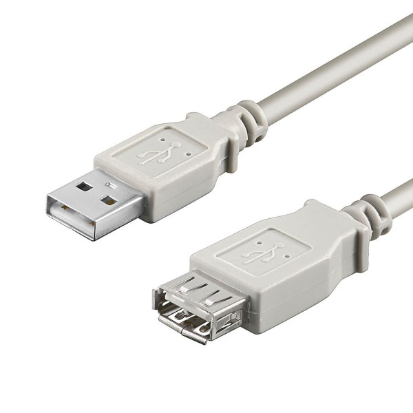 0,3m USB 2.0 Verlängerungs Kabel A Stecker auf A Buchse Kupplung beige Goobay®