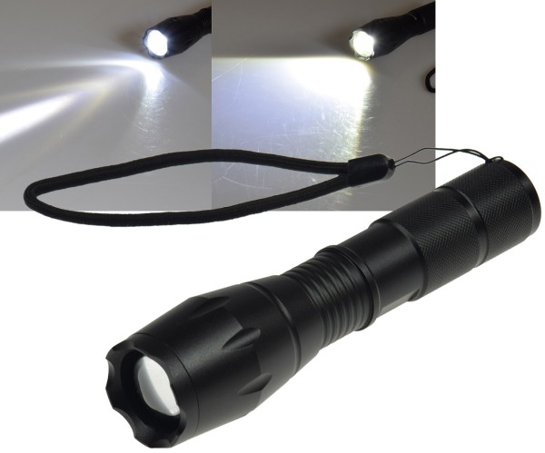 LED Taschenlampe 10W mit Zoomfunktion 350 Lumen 6000K ØxL 136x37mm IP44 + SOS