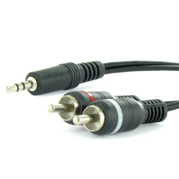 2,5m AUX Audio Kabel Cinch Klinke 3,5mm Klinkenstecker auf 2* RCA Chinch Stecker