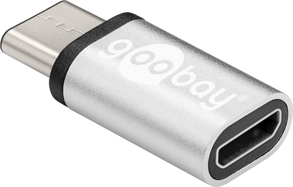 Adapter USB-C™ Stecker &gt; USB 2.0 Mikro Micro-B Buchse silber für z.B. MacBook