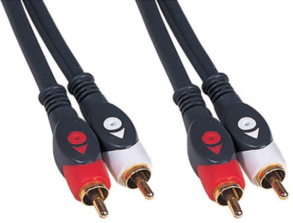 Masterline® 1,5m Audio Cinch Kabel Anschlusskabel 2* Stereo Chinch Stecker RCA