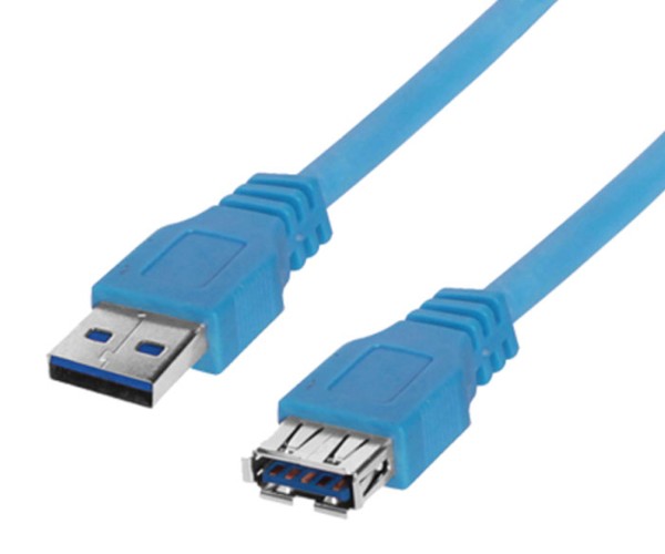 1,8m USB 3.0 Superspeed Verlängerungskabel Verlängerung Kabel bis 5Gb/s blau