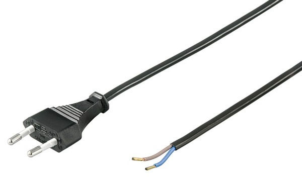 1,5m Strom Kabel Eurostecker Netzkabel schwarz Typ C CEE 7/16 &gt; lose Kabelenden