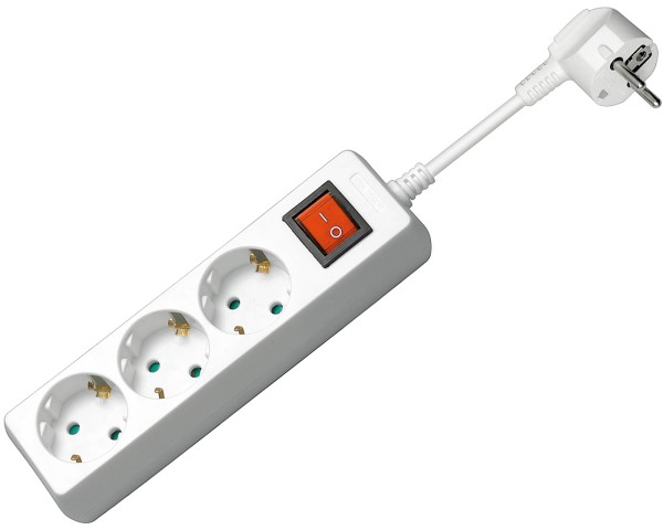 Goobay® Steckdosenleiste weiß 3-fach Mehrfachsteckdose Schalter 1,4m Kabel