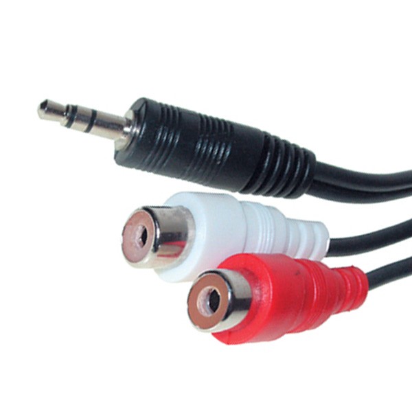 0,2m AUX Klinke Adapter Kabel 3,5mm Klinkenstecker auf 2x Cinch Kupplung RCA