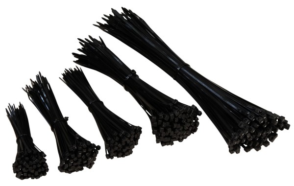 Kabelbinder Set McPower 500 Stück schwarz 100 140 160 200 300mm x 2,5mm 3,6mm UV