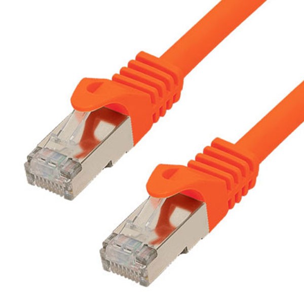 15m RJ45 Patchkabel orange mit CAT 7 Rohkabel LAN DSL Netzwerkkabel S/FTP PIMF