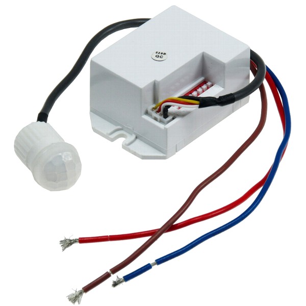 Mini Bewegungsmelder 360° 230V Unterputz Einbau Sensor PIR für LED 10W-800W IP20