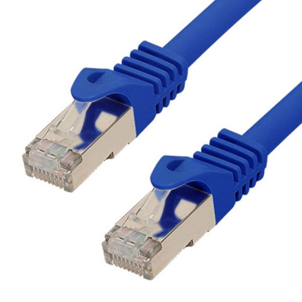 2m RJ45 Patchkabel blau mit CAT 7 Rohkabel LAN DSL Netzwerkkabel S/FTP PIMF