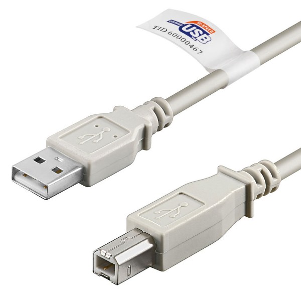 2m Goobay® USB 2.0 HiSpeed Kabel A-Stecker auf B-Stecker mit USB Zertifikat