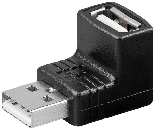 USB Adapter Winkeladapter USB 2.0 Stecker A auf Buchse A 90° abgewinkelt