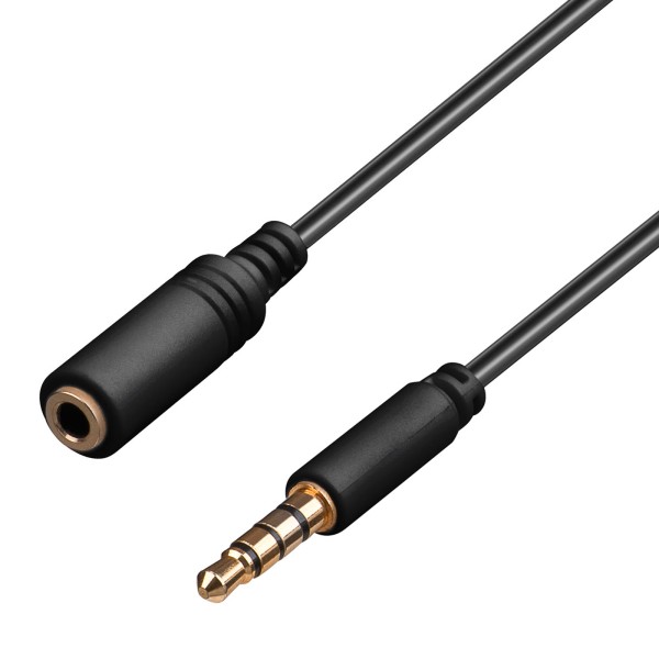 5m 4 pol Audio 3,5mm Klinken Verlängerungs Kabel für Apple iPhone iPad schwarz