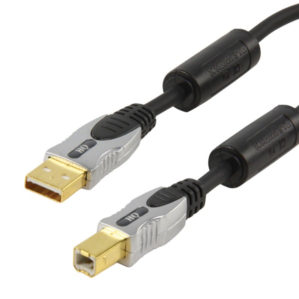 5m USB 2.0 Verlängerungs Kabel  A-Stecker > A-Buchse vergoldet HQ Ferrite