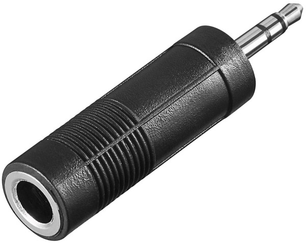 Goobay® Stereo Klinke Adapter 3,5 mm Klinke Stecker auf 6,3 mm Klinke Kupplung