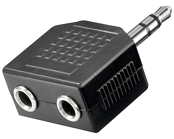 Goobay® Audio-Adapter 3,5mm Stereo Buchse &gt; 2*3,5mm Kupplung Splitter Verteiler