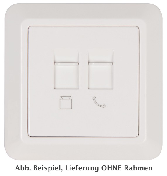 RJ45 + RJ11 Dose McPower &quot;Cup&quot; für ISDN Cat UP weiß