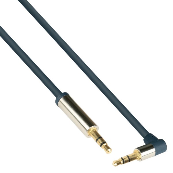 1,5m GC® HQ Audio Klinken 3,5mm Aux Kabel Klinke Metall Stecker 1* 90° gewinkelt
