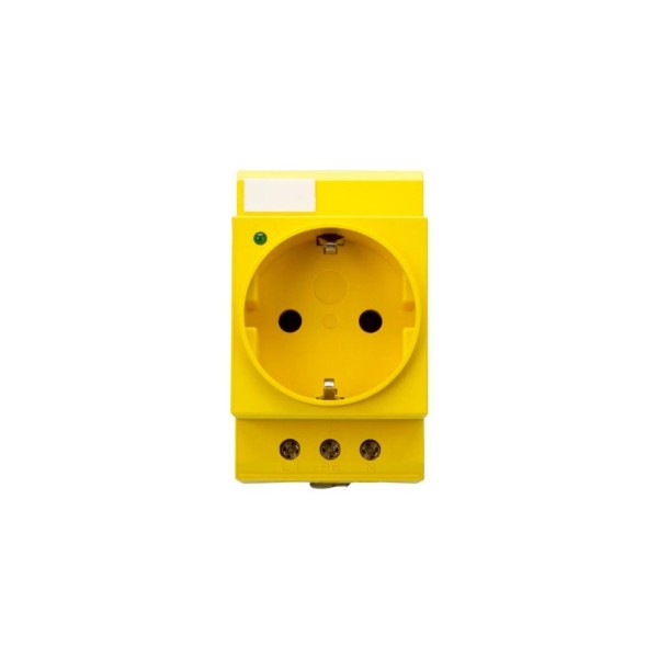 1x Steckdose Gelb mit LED für Zählerschrank Hutschiene Einbausteckdose 230V 16A