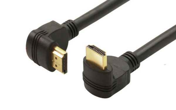 1,5m HighSpeed HDMI Kabel 2* Winkel Stecker + Ethernet FULL HD 3D HDTV für LCD