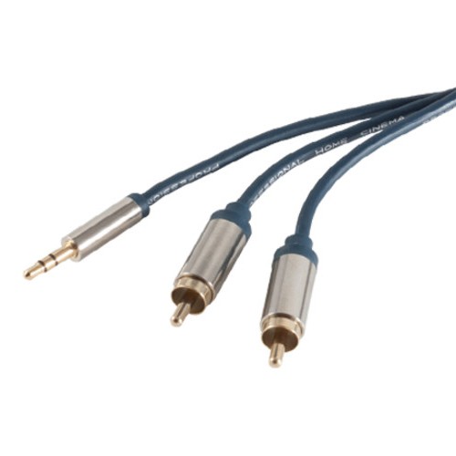 5m Audio Klinkenkabel 3,5mm Kabel Klinkestecker &gt; 2x RCA Cinch Metallgehäuße