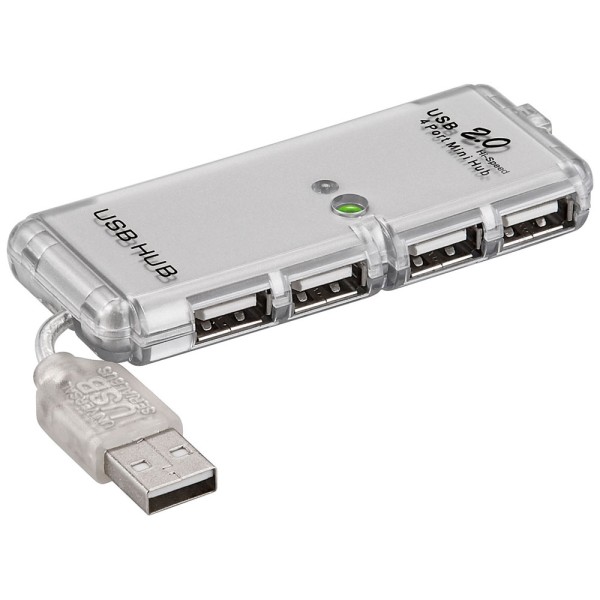 Goobay® USB 2.0 Hi-Speed 4 Fach Verteiler Hub Splitter Port 480Mbps 0,15m Kabel