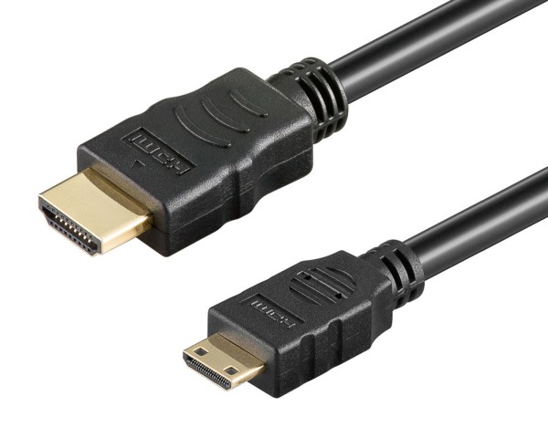 1m Mini HDMI Kabel +Ethernet | Mini-C HDMI zu HDMI vergoldet für Tablet Laptop