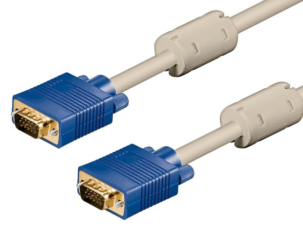10m S-VGA Kabel SVGA VGA XGA Monitor Anschlusskabel beige Ferrite vergoldet HQ