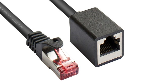 0,5m CAT6 Netzwerkkabel Patchkabel Verlängerung S/FTP black LAN DSL Kabel 250MHz