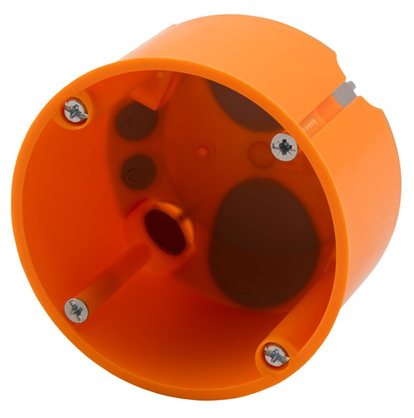 Hohlwand Gerätedose HWD winddicht Einbautiefe 47mm inkl. Geräteschrauben orange